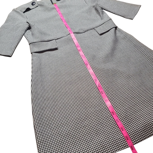 Zara Woman Houndstooth Mini Shift Dress Black White Check Office Work Small - Picture 8 of 13